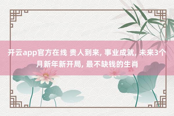 开云app官方在线 贵人到来, 事业成就, 未来3个月新年新开局, 最不缺钱的生肖