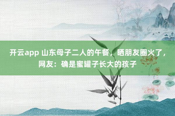 开云app 山东母子二人的午餐，晒朋友圈火了，网友：确是蜜罐子长大的孩子