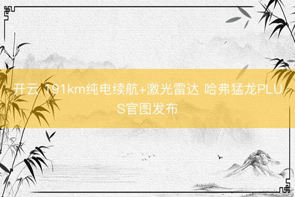 开云 191km纯电续航+激光雷达 哈弗猛龙PLUS官图发布